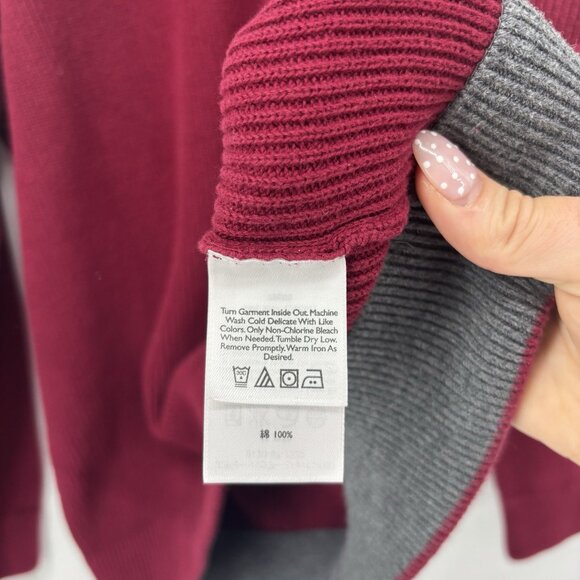 Eddie Bauer Sweater Men’s Red Pullover Crew Neck Knit 100% Cotton Size Large - Picture 8 of 10